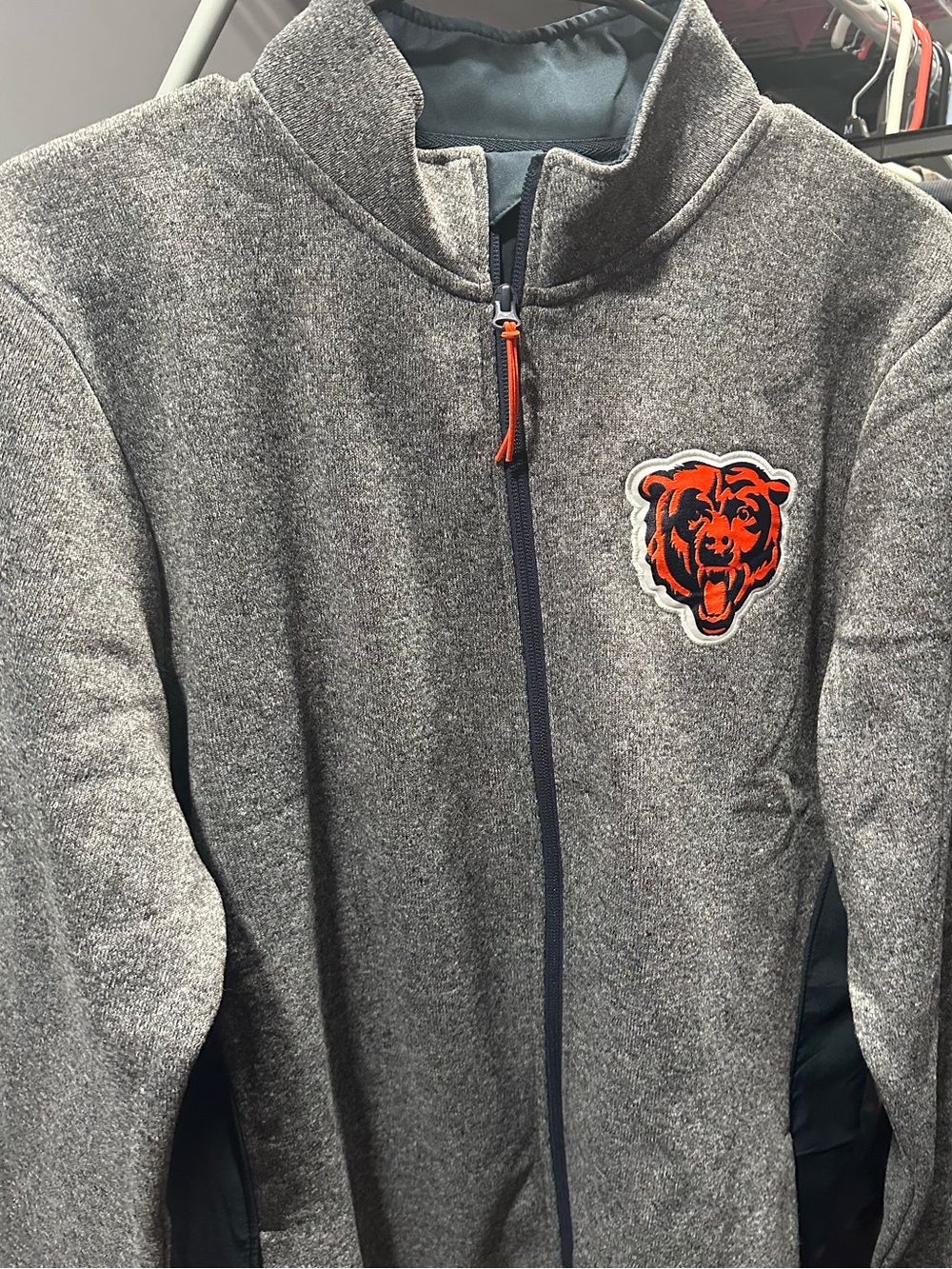 Chicago Bears Women's Grey Full-Zip Jacket with Orange Logo